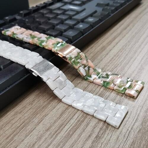 20mm 22mm Resin Band for Samsung Galaxy Watch Strap 42mm/46mm/Active 2 1 Bracelet for Garmin Vivoactive 4 3/Vivomove HR/Venu/SQ