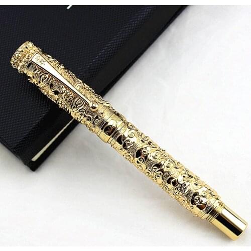 High Quality Luxury Vintage Dragon Ballpoint Pen 0.7MM Nib Jinhao Pen Office Supplies Stationery Caneta Novelty Gift