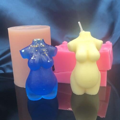 Two Style Nude Pregnancy Silicone Candle Mold Female Body 3D Stereo Aromatherapy DIY Handmade Decorating Crafts Soft Plaster