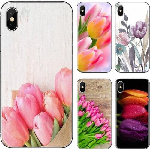 Collage Silicone Phone Case For Huawei Honor 6 6A 7 7X 7A 7C 8 8C 8X 9 9X 10 10i 20 Lite Play Pro Blue Spring Colorful Tulips