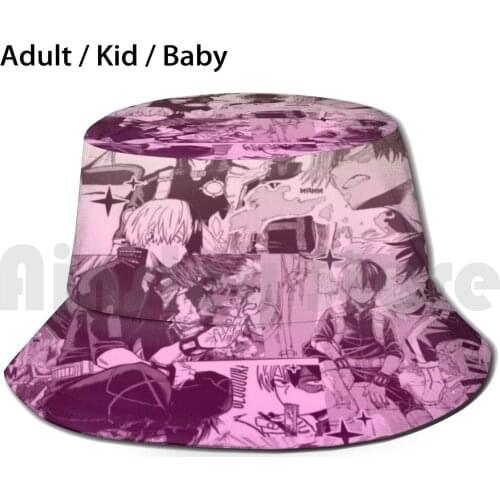 Todoroki Shoto Pink Mha Boku No Hero Sun Hat Foldable UV Protection Todoroki Todoroki Shoto Boku No Hero Boku No