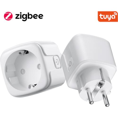 Tuya Smart Zigbee Plug 16A EU Outlet 3680W Power Meter Compatiable With Alexa zigbee2mqtt Home Assistant And Tuya Hub