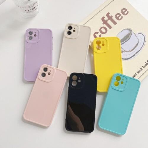 USLION Candy Color Phone Lens Protection Cover For iPhone 11 12 Pro Max Mini X XR XS XSmax 7 8 Plus SE 2020 Soft TPU Bumper Case