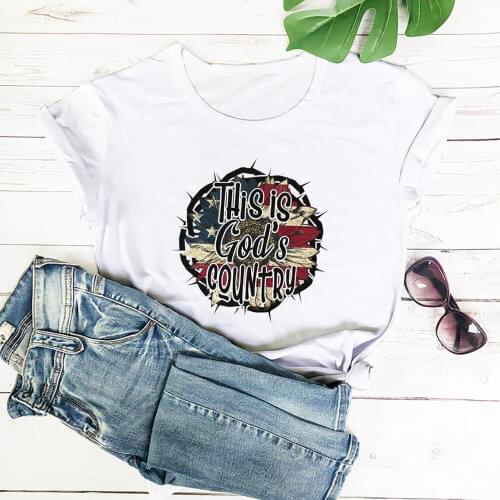 This Is Gods Country Colored Print 100%Cotton Women Tshirt Unisex Funny Summer Casual Short Sleeve Top 4th of July Shirt