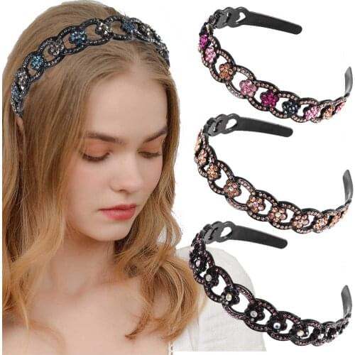 Haimeikang Colorful Hair Bands For Women Hollow Rhinestone Bezel Headwear Hair Hoop Fashion Girls Headbands Hair Accessories