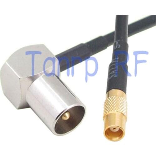 10PC 6in TV male plug right angle to MCX female jack RF connector adapter 15CM Pigtail coaxial jumper RG174 extension cord cable