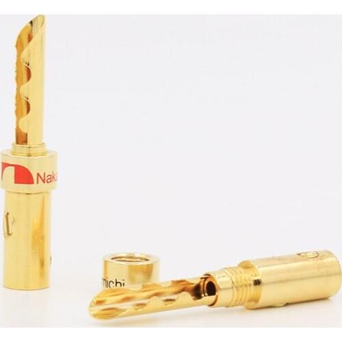 8 pcs VB415G Gold Plated Banana Plug Speaker Cable Wire Connector BFA banana plug