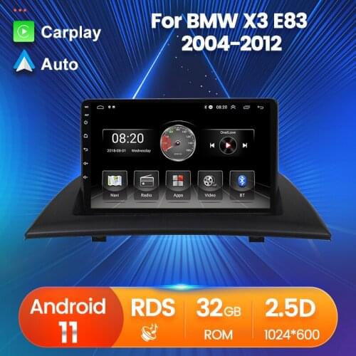 Android 11 Car Multimedia no DVD Radio Player For BMW X3 E83 2004-2012 GPS Navigation Steering Wheel Control 2.5D Screen