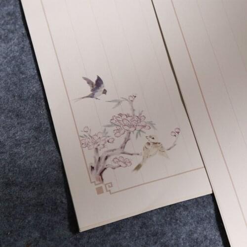 20 Sheets Retro Half-Ripe Xuan Paper Letter Paper Chinese Traditional Stationery Small Regular Script Calligraphy Practice