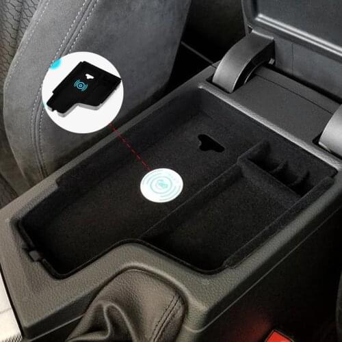 Car Armrest Box Central Store Inner Pad with Wireless Car Charger for BMW F30 F31 F32 F34 320d 2012-2017 Drive left