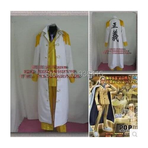 One Piece Admiral Akainu Sakazuki Cosplay Marine white yellow apes Costume Akainu Cosplay for men/adults/party