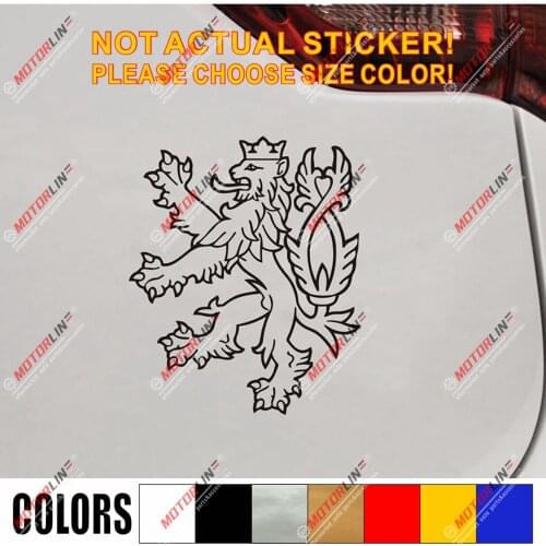 Czech Republic Lion Decal Sticker Czechs Car Vinyl pick size color no bkgrd d