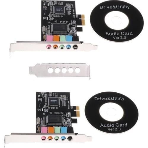 PCI-E Audio Digital Sound Card 5.1 Solid Capacitors CMI8738 Chipset + Barrier