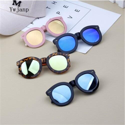 Ywjanp 2018 Kids Sunglasses Baby Boys Girls Vintage Round Sun Glasses Children Arrow Glass 100%UV Protection Oculos De Sol Gafas