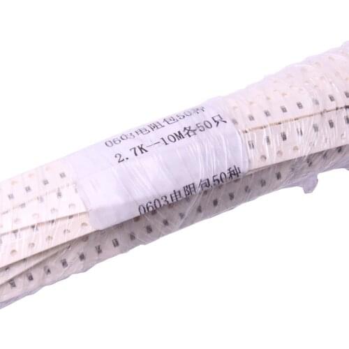 Glyduino 2400PCS About 48 Kinds of 0603 SMD Chip Resistors Szie 2.7k - 10M ohm Each 50PCS for Arduino