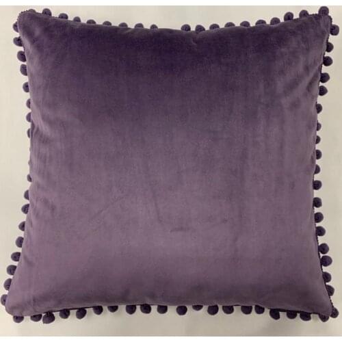 Hot Sale Super Soft Velvet Cushion Cover With Pompon Throw Pillowcase For Sofa Car Chair