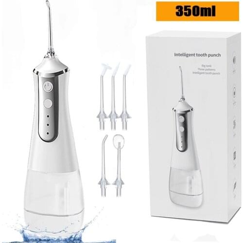 350ml Electric Teeth Cleaner Waterproof Teeth Flosser Water Flosser Cordless Dental Oral Irrigator Rechargeable for Travel Home