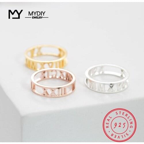 Coordinates Ring Stacking 925 Sliver Personalized GPS Ring Latitude Longitude Custom Location Roman Number Ring Jewelry Gift