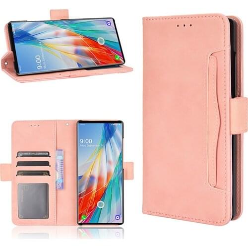 Leather Shockproof Shell Protective Case for LG WING 5G Phone Multi-card Slot Wallet Type Flip Protective Cover Case