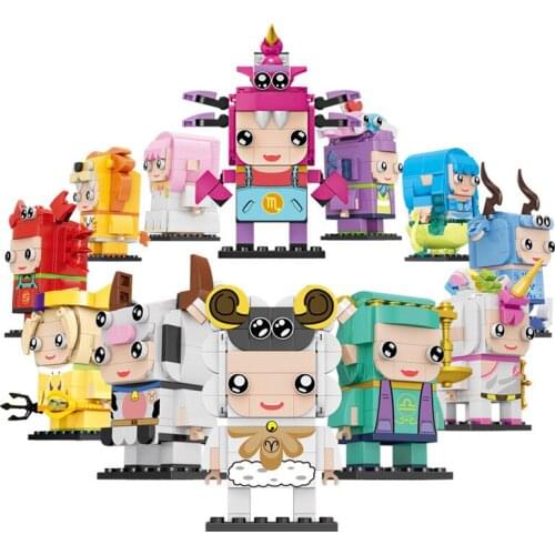 City Creator Series Twelve Constellations Aries Aquarius Figures MOC Model Building Blocks Bricks Toys Christmas Gifts