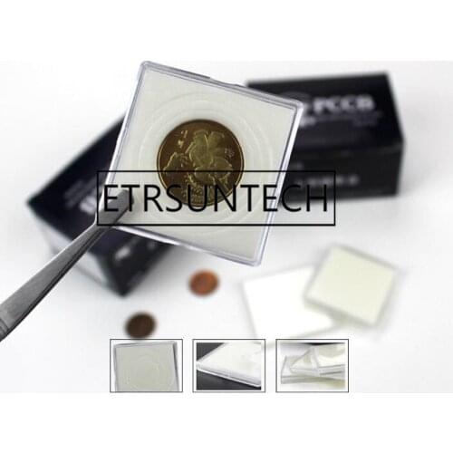 500Pcs/lot Coin Square Storage Box Display Variety Diameter Plastic Box Coin Holder Capsules Container Coin Transparent Gaine