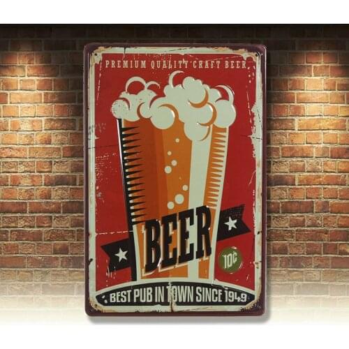 Best Pub In Town Beer Vintage Tin Metal Signs Bar Decor Art Wall Poster