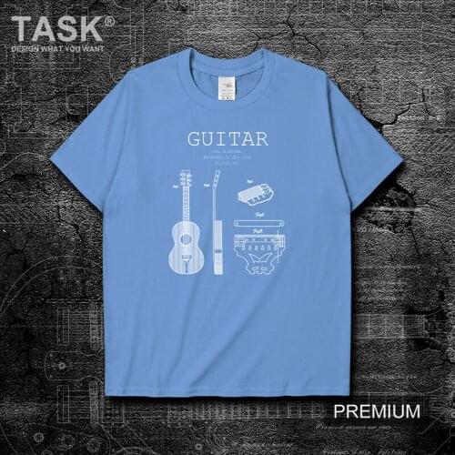 Guitar structure diagram rock band guitarist mens t shirt sports t-shirt fashion tees meeting brands shirts Top summer clothes