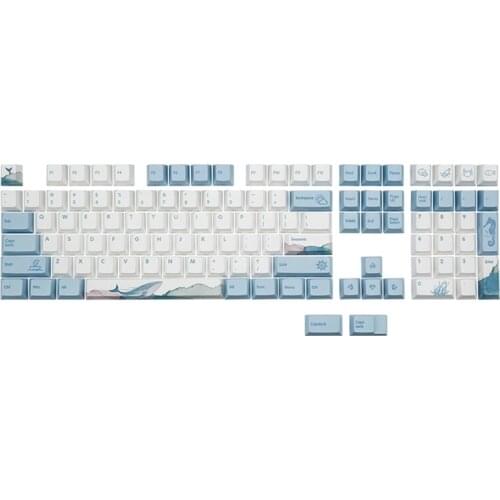 Dolphin Theme Keycaps 110 Cherry Keys PBT Keycaps Mechanical Keycap Full Set