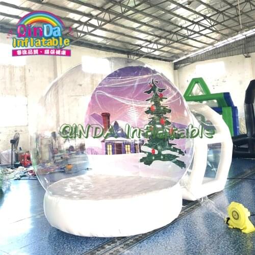 Customized backdrop Inflatable Clear Bubble Tent Inflatable Snow Globe With Tunnel For Advertising Or Promotion