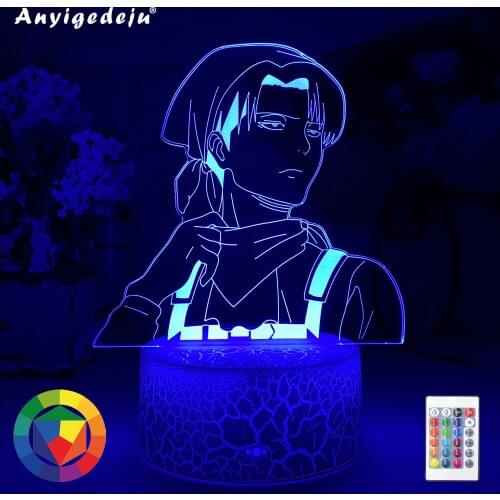 Newest Levi Ackerman Acrylic 3d Lamp Attack on Titan for Home Room Decor Light Child Gift Levi Ackerman LED Night Light Anime
