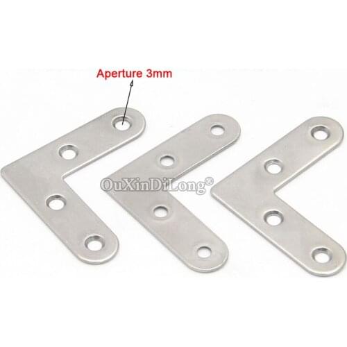 Brand New 100PCS 304 Stainless Steel 10X35X35mm Furniture Corner Braces L Shape Board Frame Shelves Support Brackets Connectors