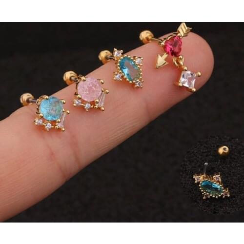 New Stainless Steel Pierced Earrings Cartilage Spiral Conch Screw Earrings Earlobe Ear Nose Frame Spiral Pierced Jewelry