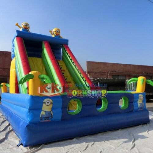 Large Childrens Inflatable Bounce Jumping Stair Slides Trampoline 5m Giant Commercial High Inflatable Dry Slide For Sale