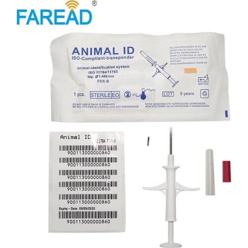 Wholesale x100pcs Troven animal pet microchip syringe FDX-A 1.4x8mm 134.2khz ISO11784/785 for pet identification and management