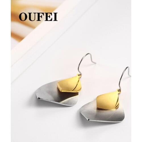 OUFEI Womens earrings 2019 Korean version of square stainless steel geometric jewelry womens fashion wholesale