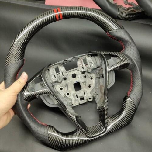 For Ford Fusion Mendeo 2013-2020 2019 2018 2017 Carbon Fiber Steering Wheel Perforated Leather