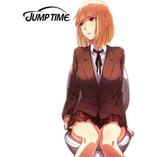 JumpTime 13cm x 6cm Sexy Car Stickers Prison School Anime Girl Beauty Midorikawa Hana Vinyl Bumper Decal Waterproof Car Styling