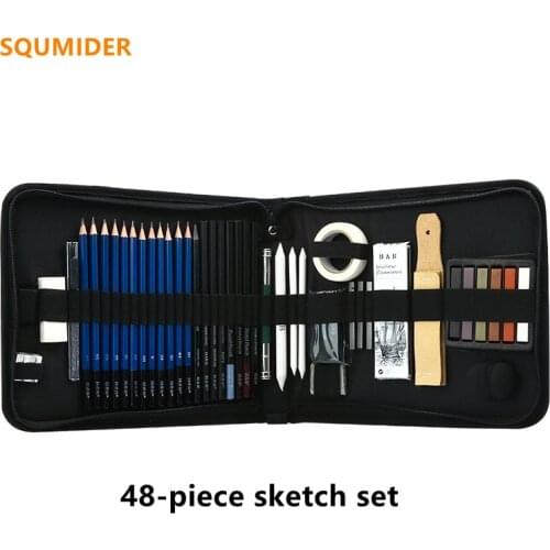Professional drawing pencil set Sketch pen stationery bag Art brush Art student painting pen gift kid drawing pen set Pencil kit