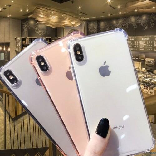 Anti-Fall Shockproof Transparent Protection Cover For 12 11 Pro Max Silicone Phone Case For iPhone X XR XS Max SE 8 7 6 6S Plus