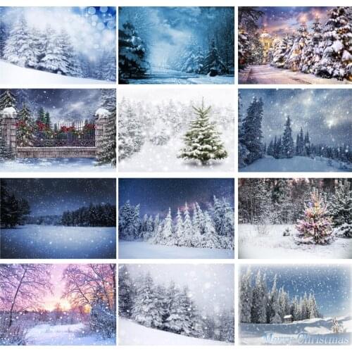Christmas Beautiful Snow Scenery Christmas Tree Canvas Painting Poster Wall Art Poster Children Room Bedroom Home Decoration