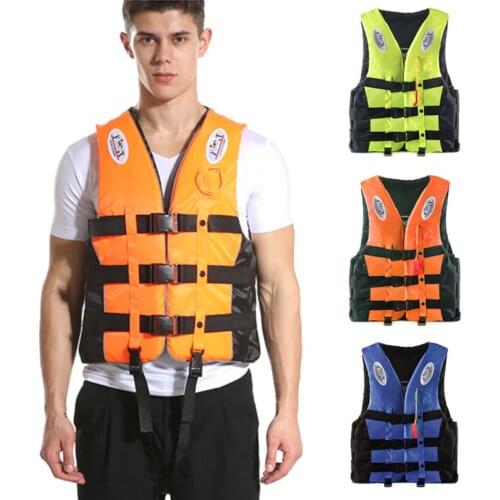 Adult Life Vest Jacket Polyester Swimming Boating Ski Surfing Survival Drifting Life Vest with Whistle Water Sports Man Jacket