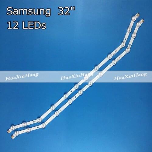 2 pieces LED light bar For Samsung 32'' TV New 12LED D3GE-320SM1-R2 12light for 2013SVS32 BN96-35204A BN96-28763A LM41-00001S