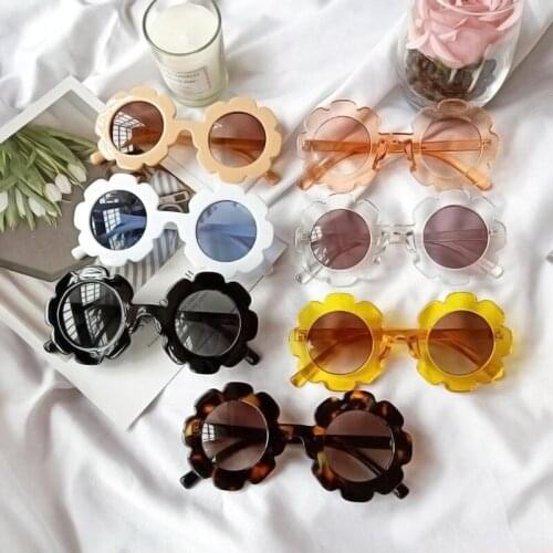 Vintage Kids Sunglasses Child Sun Glasses Round Flower Gafas Baby Children UV400 Sport Sunglasses Girls Boys Oculos De Sol
