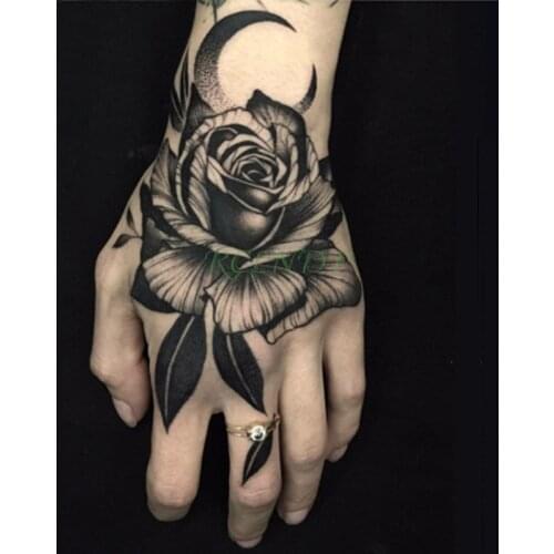 Waterproof Temporary Tattoo Sticker flower moon Fake Tatto Flash Tatoo Hand Arm middle size art Tattoos for boy Women Men
