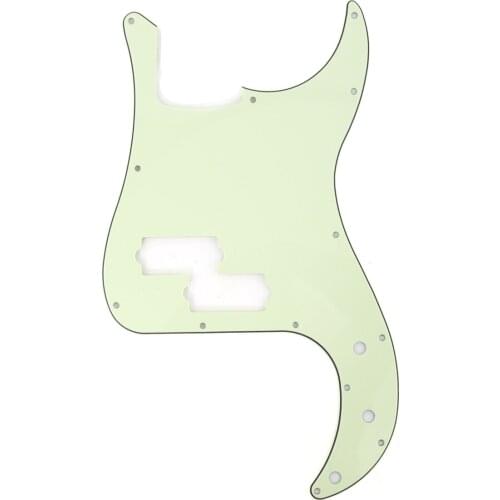 Musiclily 13 Hole P Bass Pickguard for Fender American/ Mexican Standard Precision Bass, 3Ply Mint Green