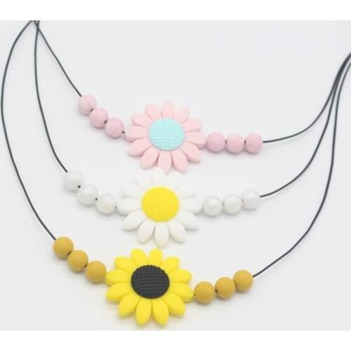Sunflower Teether Baby Molar Necklace Baby Baby Care Nursing Nursing Necklace Toy Mom Chewable Jewelry