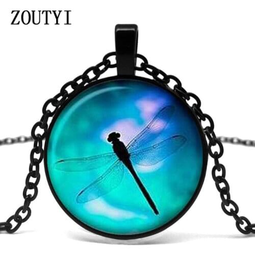 2018 new, enamel pattern concave glass necklace, men and women wear necklaces. wholesale