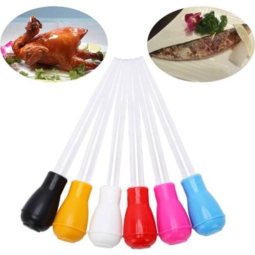 30ml Gadgets Chicken Turkey Poultry BBQ Syringe Pastry Tube Barbecue Oil Dropper Cooking Tool 28cm Random Colors