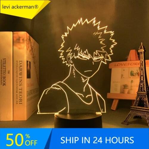 Anime Led Light My Hero Academia Bakugo for Bedroom Decor Birthday Gift Manga Gadget My Hero Academia Katsuki Bakugo 3d Lamp