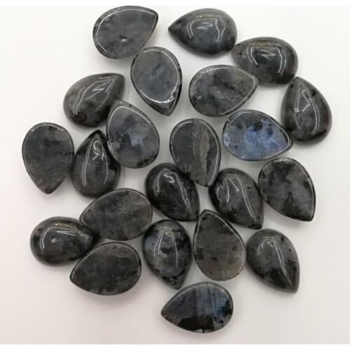 Fashion 13x18MM 24Pcs/lot Natural stone Spectrolit beads for jewelry making Teardrop cab cabochon Ring accessories